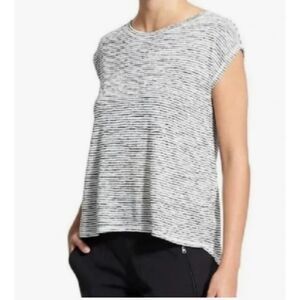 Athleta striped breezy crossback cap sleeve knit t shirt